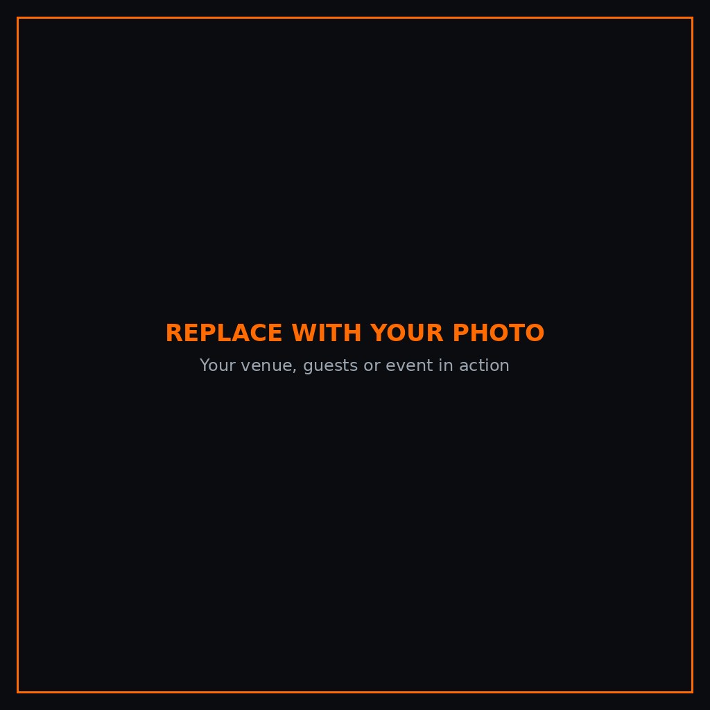 Placeholder — replace with a photo of your venue or guests in action